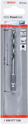 Produktbild von Bosch HSS PointTeQ HEX Metallbohrer DIN338 5,0mm, 1er VE, 2608577526