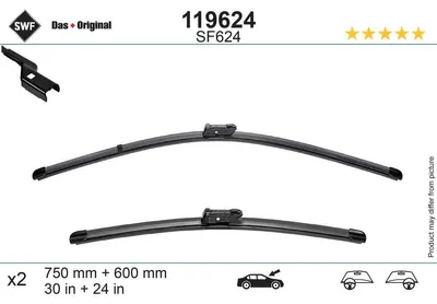 Immagine prodotto di SWF DAS ORIGINAL Spazzola tergicristallo anteriore per RENAULT Master IV cassone / telaio (XDD) senza telaio