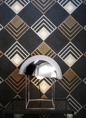 Produktbild von NEWROOM Tapete Schwarz Vliestapete Rauten - Grafiktapete Modern Gold Braun Muster Würfel Mustertapete Geometrisch Leder Optik