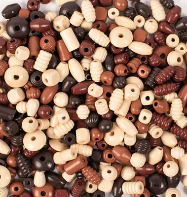 Produktbild von Playbox Holzperlen 250 gr naturfarben