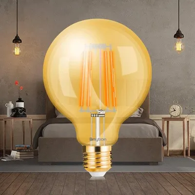 Produktbild von Braytron LED E27 Filament Retro Vintage 6W G125 AMB 2200K Warmweiß Birnenform Braytron