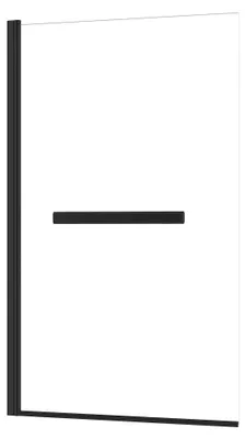 Produktbild von Badewannenfaltwand Marwell Black Touch 120x70cm Schwarz - Duschwand für Badewanne mit 4mm gehärtetem Glas - mit Handtuchhalter
