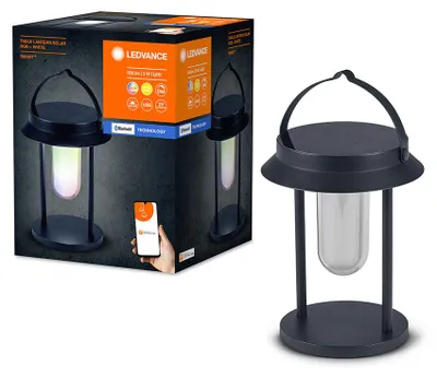 Obrázok produktu pre LEDVANCE LED vonkajšie svetlo Smart+ Solárne stolové svietidlo Multicolor RGB + W Stmievateľné RGBW Zmena farby / Multicolor / Teplá biela 4058075763784