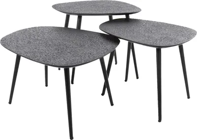 Zdjęcie produktu dla Zestaw stolików kawowych Dragusin | 62 x 51 x 36 cm | Czarny