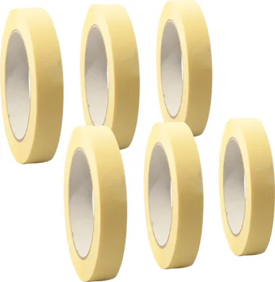 Produktbild von 6 x selmundo 3205 "Premium" Malerkrepp, Kreppband, Abdeckband 19 mm x 50 m
