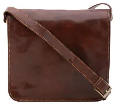 Image de Sacoche bandoulière pour homme en cuir de vachette, fermeture magnétique, bandoulière réglable