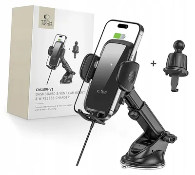 Produktbild von Tech-Protect Auto Handyhalterung mit 15W Induktionsladung schwarz