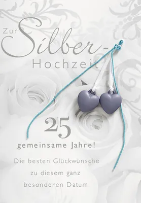Produktbild von Silberhochzeit  Glückwunschkarte im Format 115x17cm mit Umschlag