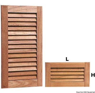 Obrázek produktu pro Větrací mřížka z teakového dřeva 288 x 163 mm, 1 ks