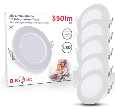 Zdjęcie produktu dla B.K.Licht BKL1545, Powierzchniowe spot oświetlenie, LED, 3 W, 2700 K, 350 lm, Biały