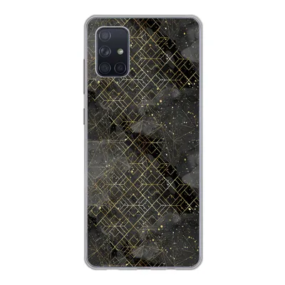 Produktbild von MuchoWow® Handyhülle Schutzhülle Hülle für Samsung Galaxy A71 Marmor - Schwarz - Gold - Geometrie Silikon Softcase Handy Hülle - Kartenbesitzer