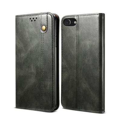 Obrázek produktu pro Pouzdro pro iPhone 8/7/6s/6/SE 2020, kožené flip pouzdro peněženka s funkcí stojánku zelené