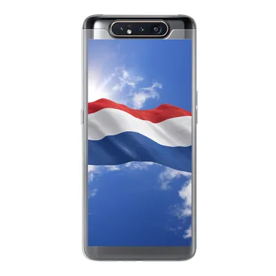 Produktbild von MuchoWow® Handyhülle Schutzhülle Hülle für Samsung Galaxy A80 Die Flagge der Niederlande weht am Himmel Silikon Softcase Handy Hülle - Schutzdeckel