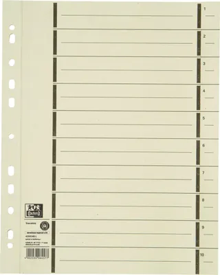Produktbild von Oxford Trennblatt 400004672 DIN A4 mP 200g Karton ch 100 St./Pack.