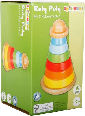 Produktbild von Holz Stapelturm Spielzeug bunt 8-teilig für Kleinkinder