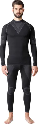 Produktbild von Ladeheid Herren Funktionsunterwäsche Set Langarm Shirt Lange Unterhose Thermoaktiv LAGI003 (Schwarz/Graphite, M)
