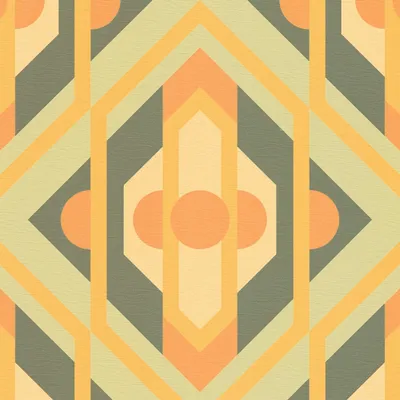 Zdjęcie produktu dla Profhome 395312-GU Tapeta retro Geometryczna zielona żółta pomarańczowa ochra brązowa 4,5 m2