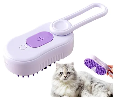 Produktbild von Wasserbürste für Katzen und Hunde - 3-in-1-Dampfnebelbürste zur Tierhaarentfernung