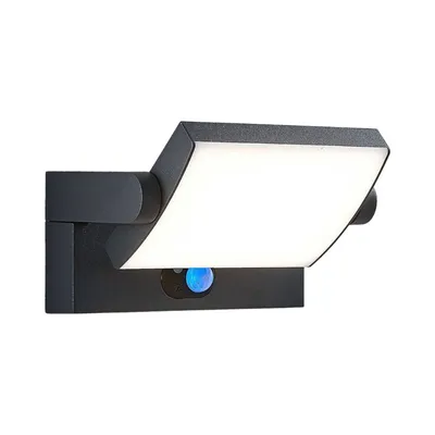 Produktbild von Lindby LED-Solarwandlampe Sherin, anthrazit, Sensor, IP54
