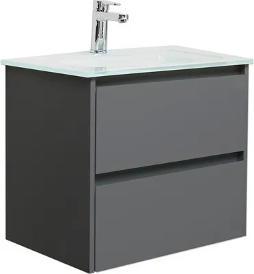 Produktbild von pelipal Waschtischunterschrank xpressline 3261 BxHxT 60 x 52,9 x 42 cm grau mit Glasfront