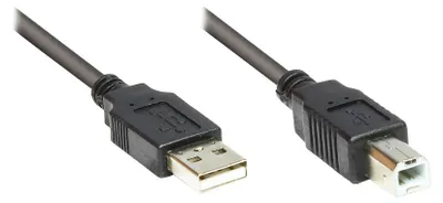 Zdjęcie produktu dla Alcasa USB 2.0 1.8m, 1,8 m, USB A, USB B, USB 2.0, Męska/Męska, Czarny