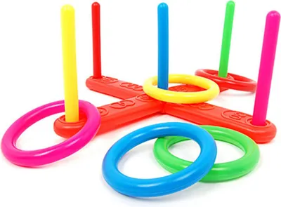 Produktbild von 1 Satz Kunststoff-Ring-Wurf-Spielspielzeug für Kinder, pädagogisches Fitness-Spaßspielzeug