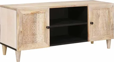Zdjęcie produktu dla Jednostki telewizyjne z półką z drzwiami Biały 105 x 33 x 46 cm