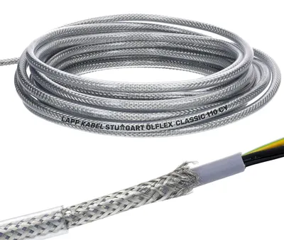 Zdjęcie produktu dla 10 metrów przewodu Lapp 1135403 Ölflex Classic 110 CY – ekranowany przewód sterowniczy 3x2,5 mm² z zielono-żółtym przewodem ochronnym 3x2,5 mm² – ekranowany kabel 3-żyłowy