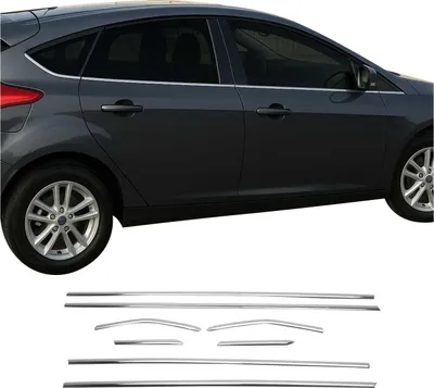 Produktbild von OMAC Zier- / Schutzleiste Türscheibe Fensterleiste 2608142 Fenster Ein-/Anbau für FORD FOCUS III Kasten/Schrägheck Edelstahl für Ford Focus Hatchback