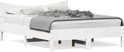 Produktbild von Design Massivholzbett Weiß 140x200 cm Kiefer, Klassische Betten 2024 Neu