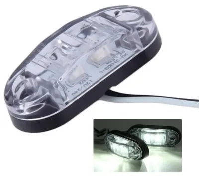 Image de 1 lampe de signalisation LED blanche de 12V, marque Tokos – pour bus, camions, remorques