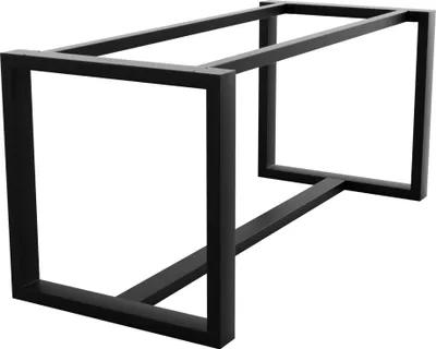 Produktbild von MetaloPro Tischbeine Metall, Schwerlast Stahl Schreibtisch Beine, Tischkufen Schwarz und Schrauben, Bodenschoner, Langlebig Tischgestell für Moderne Couchtisch, Esstisch, Wohnzimmer - 180x70x72 cm
