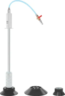 Produktbild von Karosserie Dellenentferner - Pneumatischer Ausbeul-Gleithammer - Saugnäpfe 8/11,8/15,5 cm - 5–12 bar - Stahl/Gummi - 57 cm - Schwarz