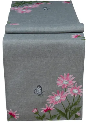 Immagine prodotto di Runner da tavola DAVINA Ricamo floreale a farfalla Poliestere 40 x 140 cm