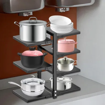 Immagine prodotto di Elzusha - Portaoggetti da cucina con vaschetta di raccolta, ideale per un'organizzazione pratica