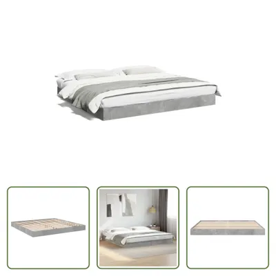 Produktbild von The Living Store Bettgestell Betongrau 180x200 cm Holzwerkstoff