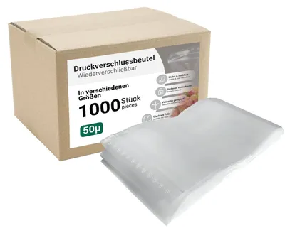 Obrázok produktu pre Znovuuzatvárateľné vrecká so zipsom (1000 kusov, 120 x 170 mm)