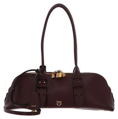 Produktbild von PINKO Handtasche Umhängetasche Bowling Horizontal Big Vitello Burgundy Wine - Antique Gold dunkelbraun