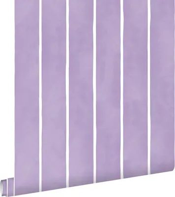 Produktbild von ESTAhome Tapete Streifenmuster Violett und Weiß 50 x 900 cm