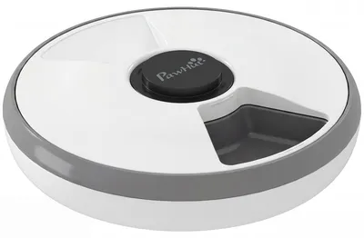 Produktbild von Futterautomat, automatischer kabelloser Futterspender mit Timer bis zu 6 Mahlzeiten, LED-Display, Kühlakku Grau