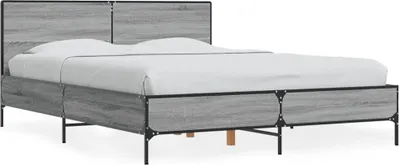 Obrázok produktu pre vidaXL Rám postele sivý Sonoma 140x190 cm materiál na báze dreva a kovu