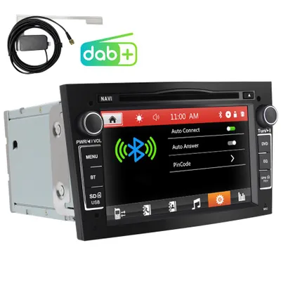 Obrázok produktu pre Rádio s digitálnym príjmom DAB+, GPS navigácia, 7-palcový displej, DVD prehrávač, určené pre modely Opel Zafira B, Corsa D, Astra H, Vivaro, Vectra, čierna farba