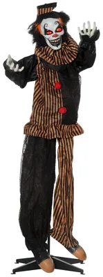 Produktbild von Halloween-Dekoration Horror-Clown mit Spezialeffekten und Soundfunktion 100 cm x 18 cm x 153 cm