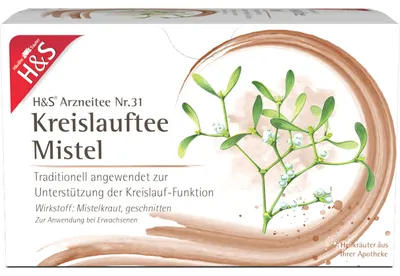 Produktbild von H&S Kreislauftee Mistel, 20 St. Filterbeutel
