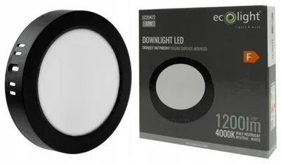 Produktbild von LED Aufbauleuchte 12W Rund Schwarz 4000K IP20