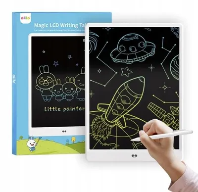 Produktbild von LCD Zaubertafel Alilo 13,5 Zoll, farbiger Bildschirm, mit Stift, für Kinder
