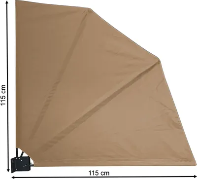 Produktbild von Sichtschutz Fächer 115  x 115 cm EASY MOUNT Beige Blickdicht Balkon Trennwand Windschutz