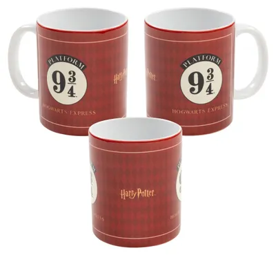 Produktbild von Harry Potter Tasse - Platform 9 3/4 Hogwarts Express Kaffeetasse Becher Kaffeebecher aus Keramik Rot 320 ml