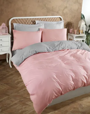 Produktbild von L'Essentiel Linge de Maison, King-Size-Bettbezug-Set (FR), Solid - Powder, Grey, 65 % BAUMWOLLE / 35 % POLYESTER, Pulver, 240 x 220 cm