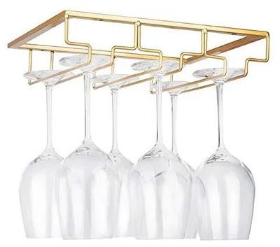 Productafbeelding van Solidchoice - Onderkast Glazenhouder voor Wijn en Glazen, Goud